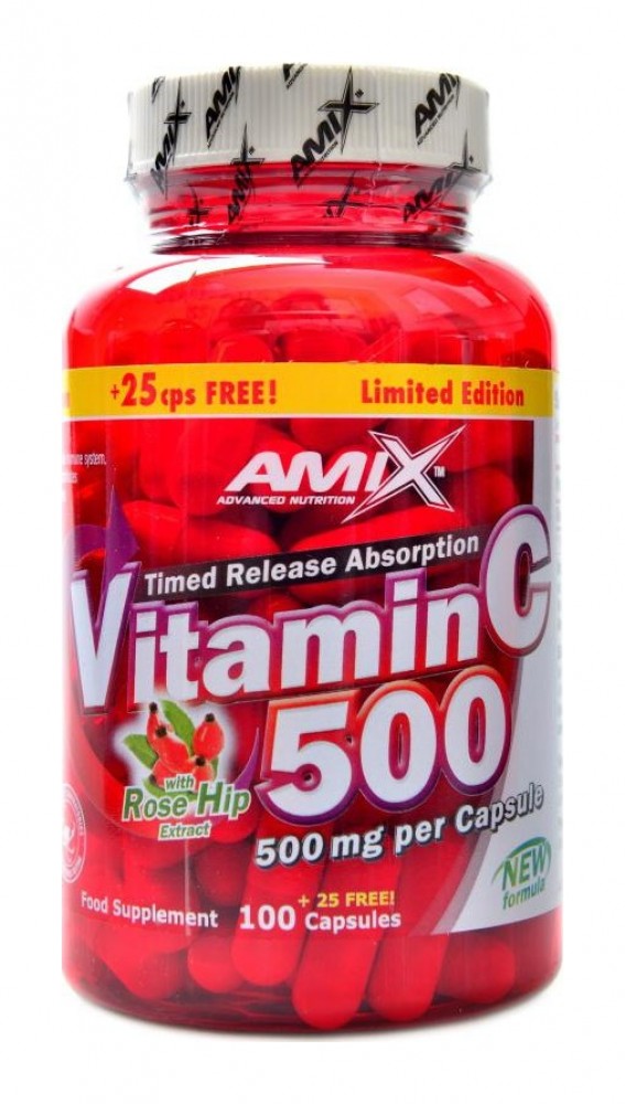 C vitamín + rose hips 500 mg 125 kapslí