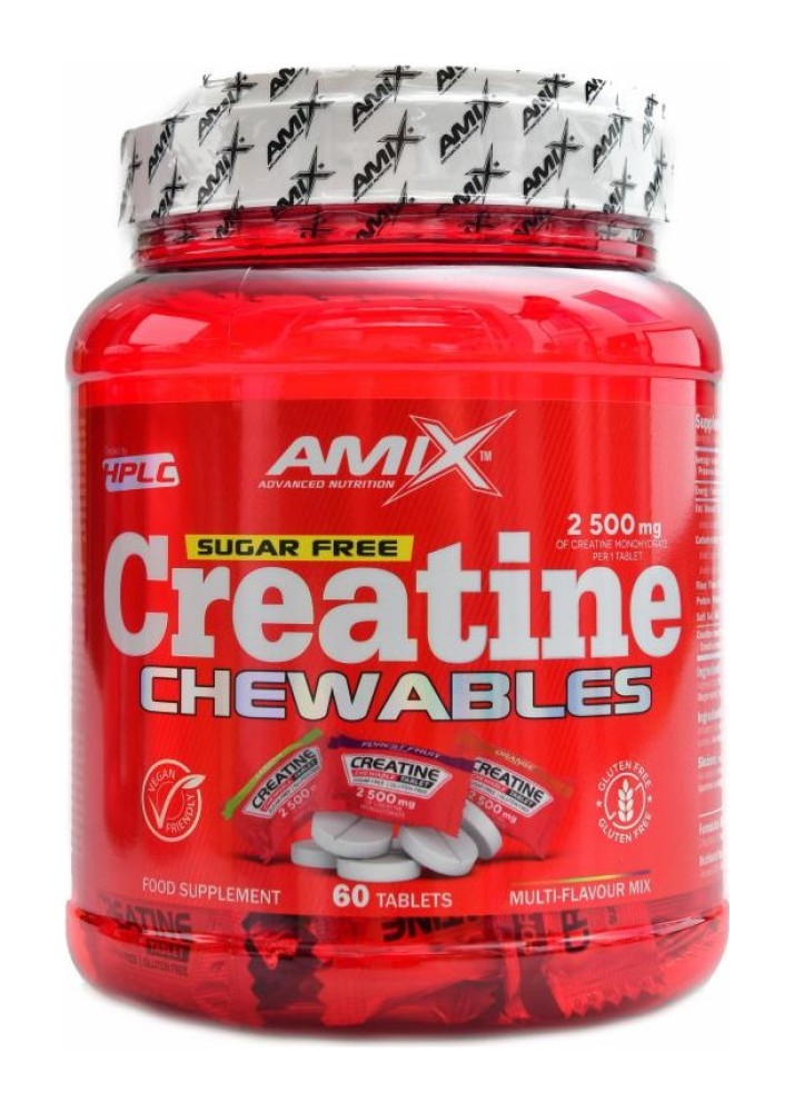 Creatine monohydrate 2500mg chewable tabs zero sugar 60 tablet multiflavour