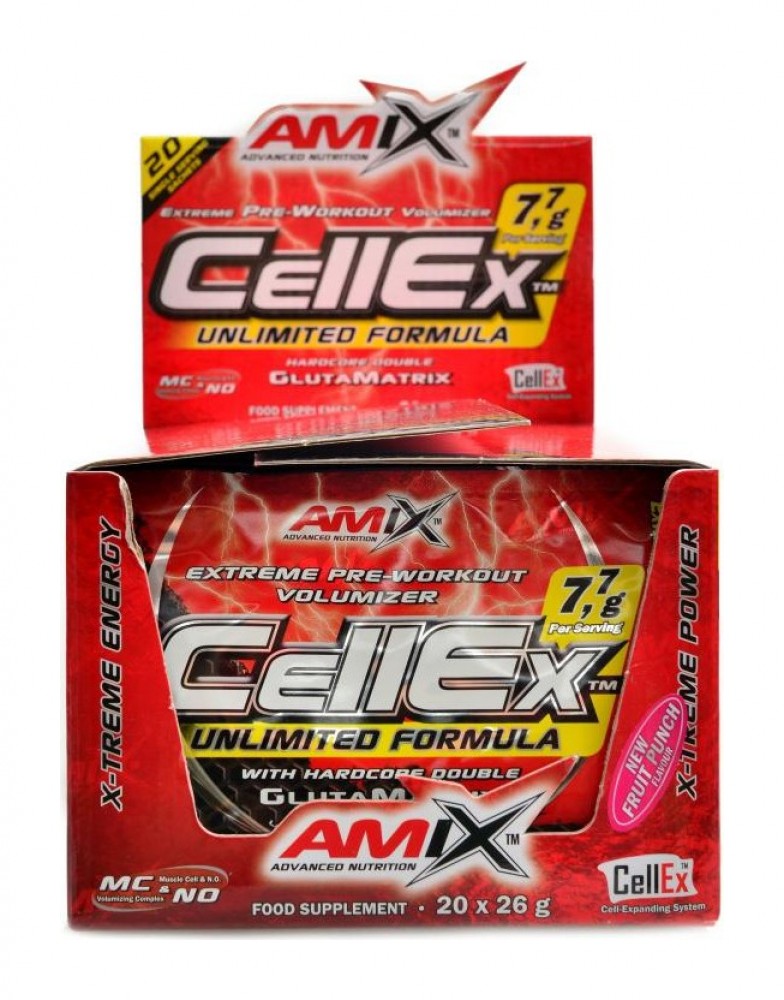 Cellex unlimited 20 x 26 g muscular volumizer fruit punch