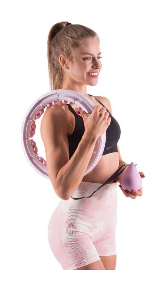 Masážní hula hoop HHW06 se závažím a počítadlem růžová