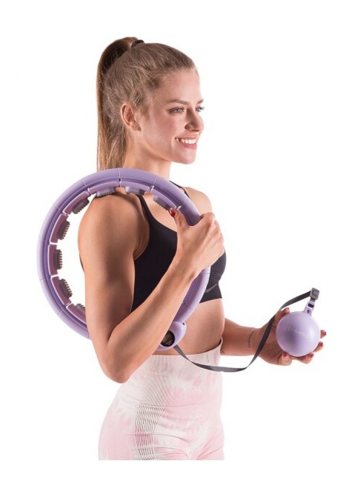 Masážní hula hoop HHW09 se závažím a počítadlem fialová