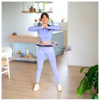 Masážní hula hoop HHM13 se závažím, magnety a počítadlem fialová 