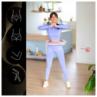 Masážní hula hoop HHM15 se závažím, magnety a počítadlem růžová 
