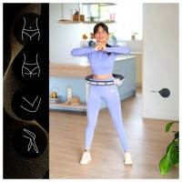 Masážní hula hoop HHM15 se závažím, magnety a počítadlem černá 