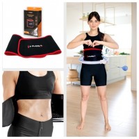 Sada masážní hula hoop HHM15 se závažím, magnety a počítadlem a zeštíhlujícícho pásu BR163 modrá 