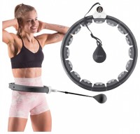 Sada masážní hula hoop HHW06 se závažím a počítadlem a zeštíhlujícího pásu BR163 černá 