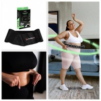 Sada černé masážní Hula Hoop se závažím HHW11 a zeštíhlujícího bederního pásu BR163 PLUS SIZE 