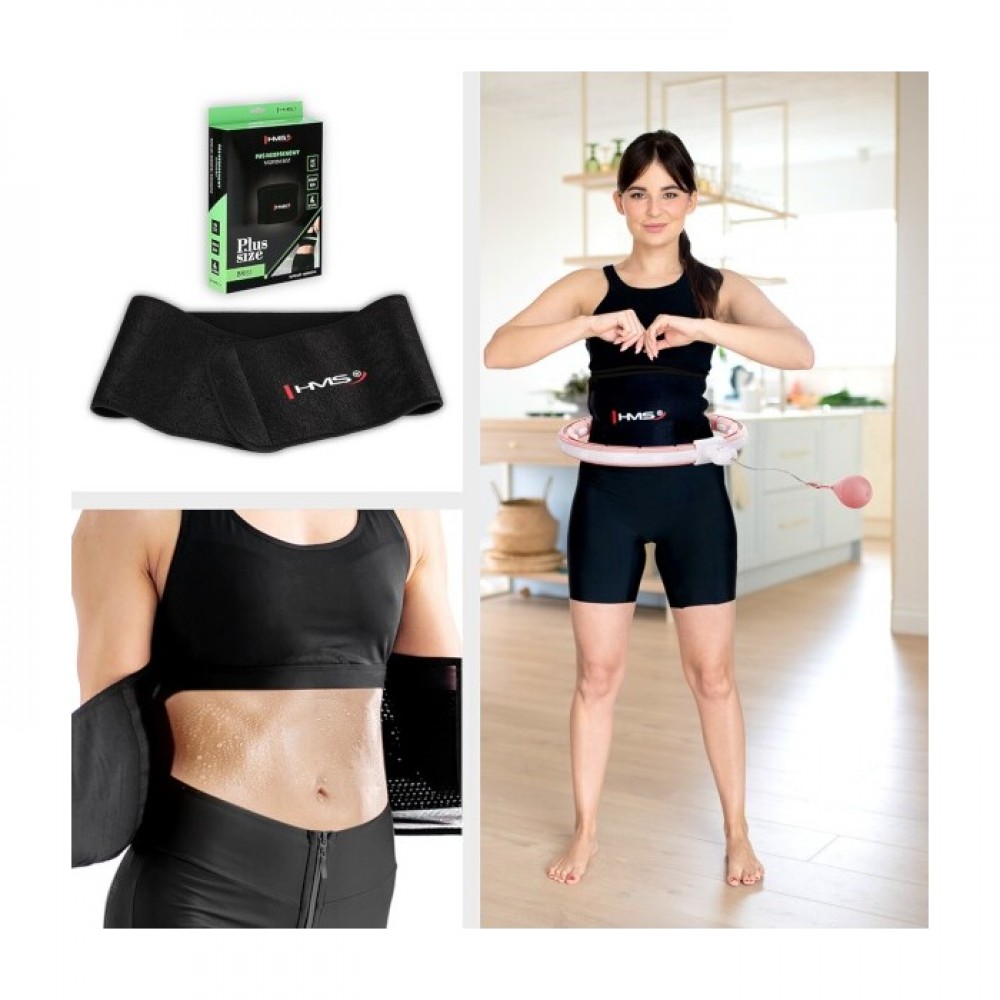 Sada masážní hula hoop HHM15 růžová se závažím, magnety a počítadlem a zeštíhlujícího pásu BR163 PLUS SIZE