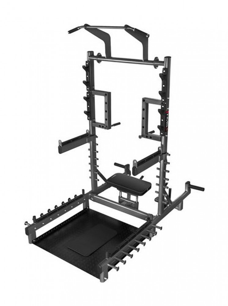 Multifunkční stojan s platformou pro zvedání činek a Hip Thrust SMP01