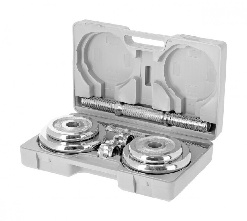 Činkový set v kufru STC-20, chromovaný, 20 kg