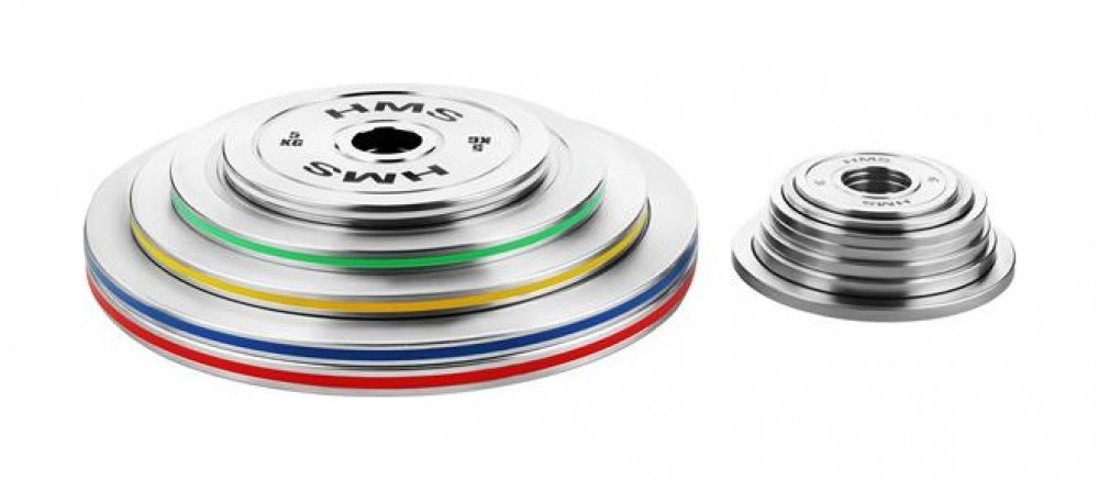 Sada ocelových olympijských kotoučů TOS 2 x 0,25 - 1,25 kg (6 kg)