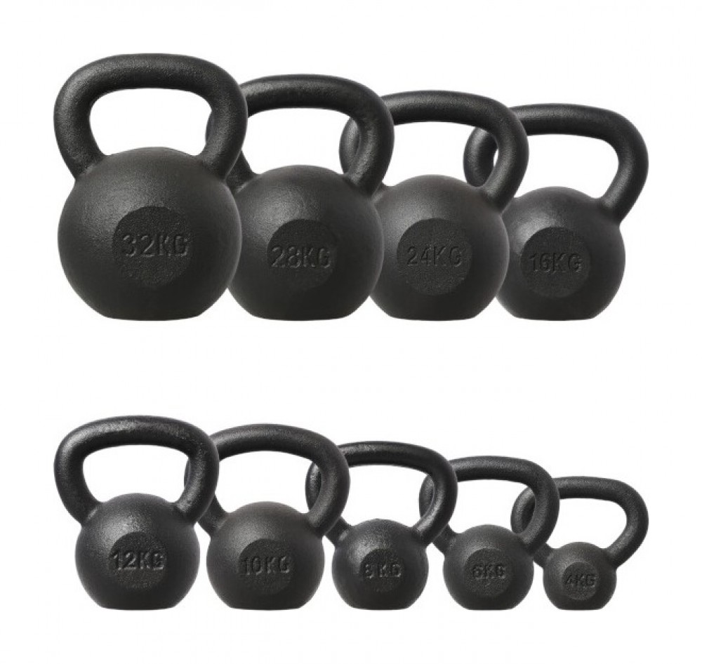 Litinový kettlebell KZG08 8 kg, černý