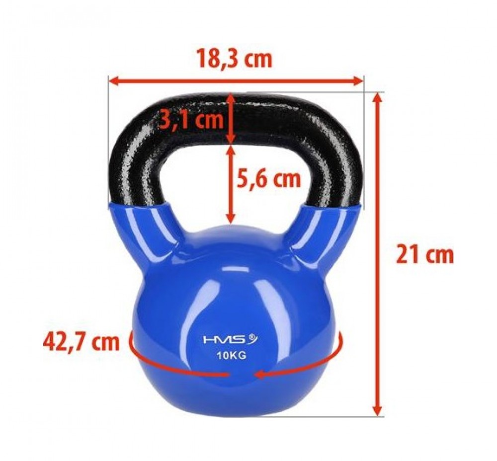 Kettlebell pokrytý vinylem KN 10 kg, modrý