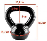 Kettlebell pokrytý vinylem KNV06 6 kg, černý 