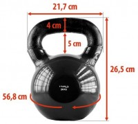 Kettlebell pokrytý vinylem KNV24 24 kg, černý 