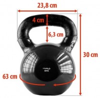 Kettlebell pokrytý vinylem KNV32 32 kg, černý 