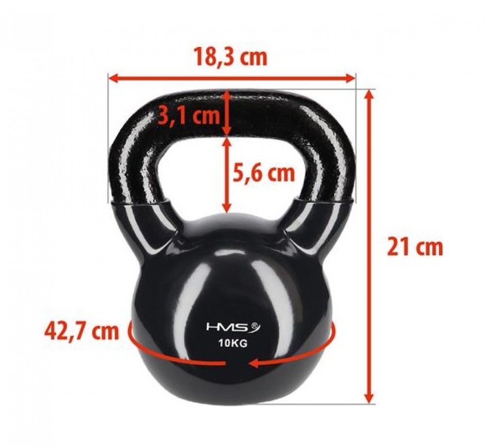 Kettlebell pokrytý vinylem KNV10 10 kg, černý
