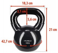 Kettlebell pokrytý vinylem KNV10 10 kg, černý 