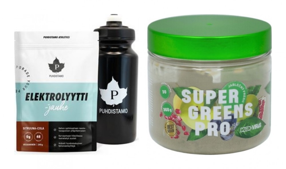 Electrolyte Powder 240g lemon + láhev 500ml ZDARMA + Czech Virus Czech Virus Super Greens Pro V2.0