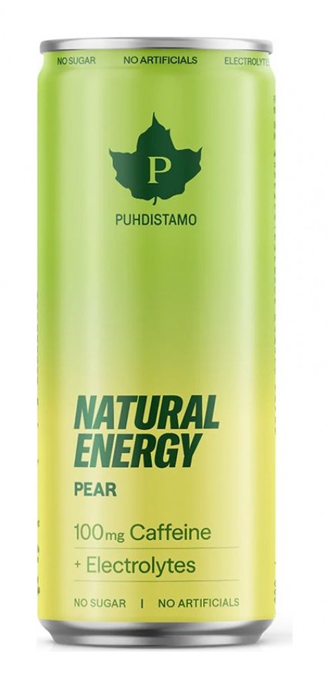 Natural Energy + Caffeine + Electrolytes 330ml pear