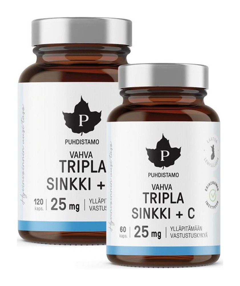 Triple Zinc 25mg + Vitamin C 120 kapslí + 60 kapslí ZDARMA