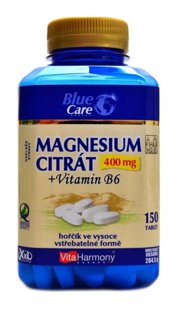XXL Magnesium Citrát 400mg+vitamín B6 150 tbl