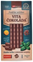 VitaČokoláda funkční mléčná 70g receptura B - bromelain amyláza máta 