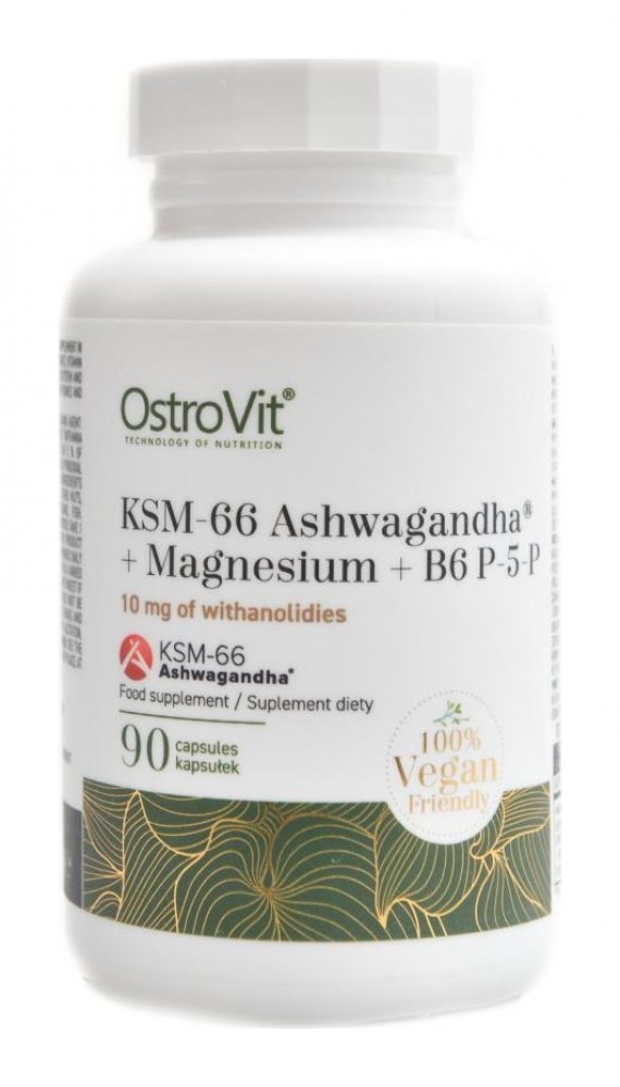 KSM -66 Ashwagandha + magnesium + B6 P-5-P VEGE 90 kapslí