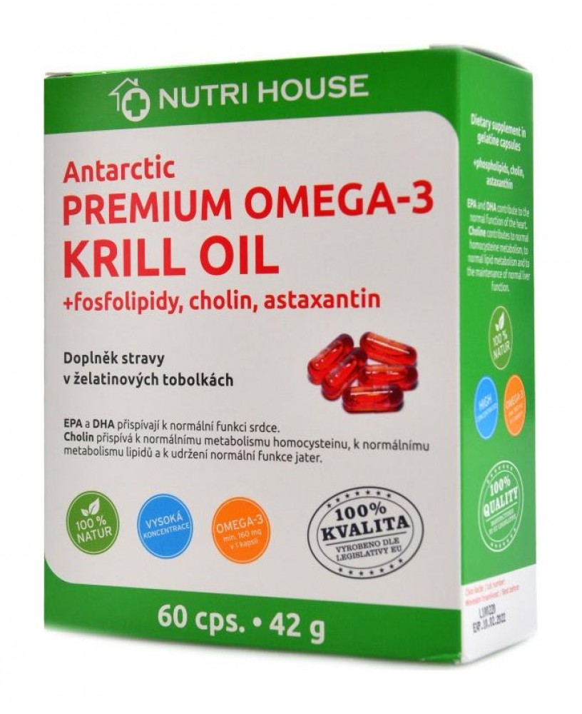 Antarctic PREMIUM OMEGA-3 KRILL OIL, 60 cps.