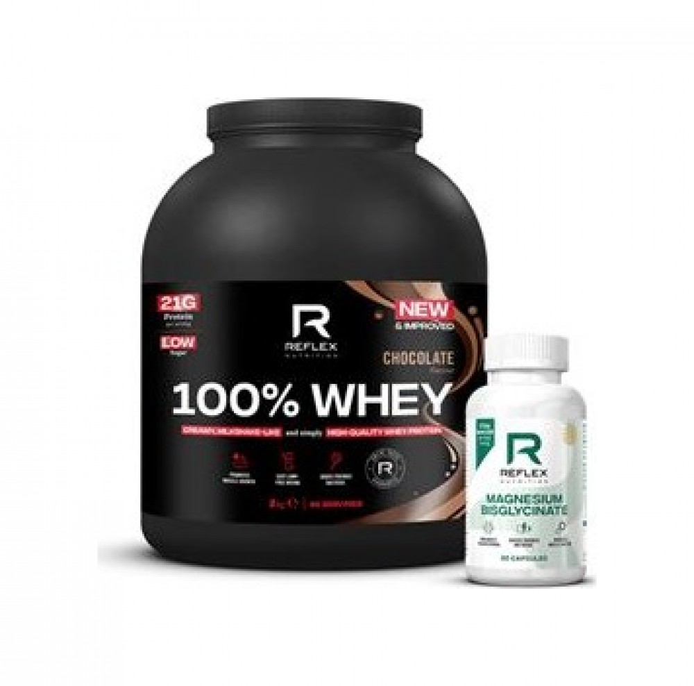 100% Whey Protein 2kg   + Magnesium 90 kapslí ZDARMA