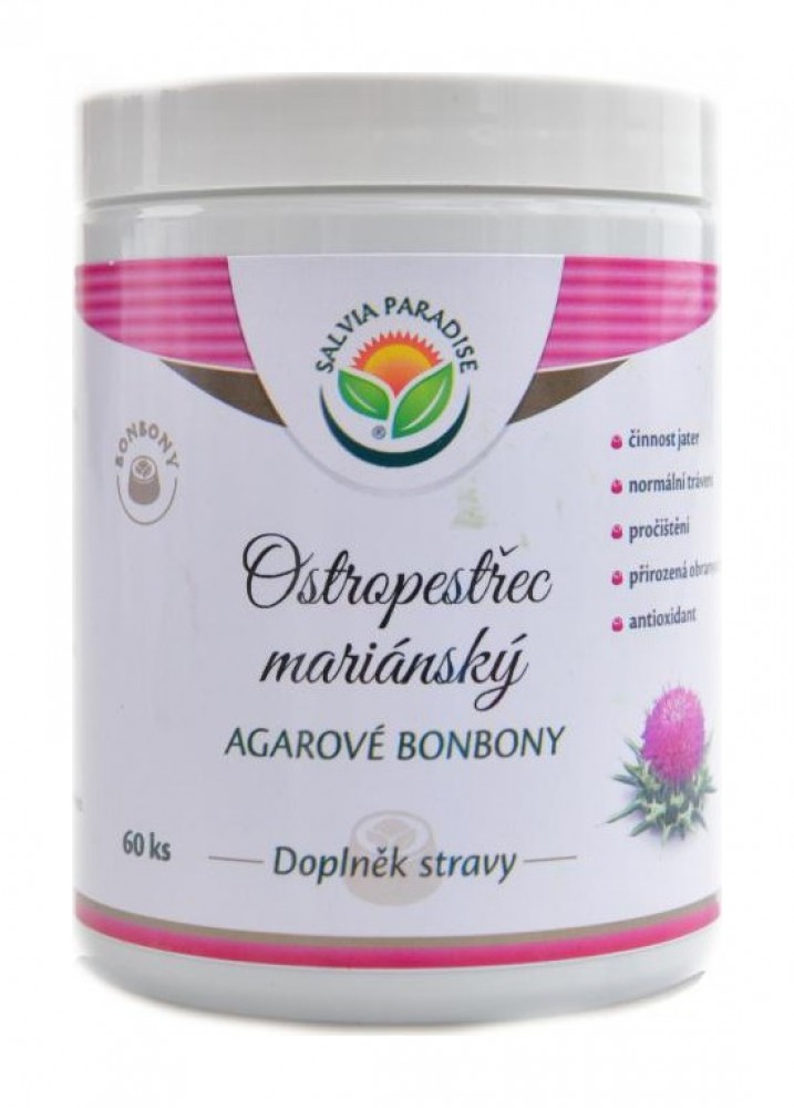 Ostropestřec mariánský agarové bonbony 60 ks Silybum marianum