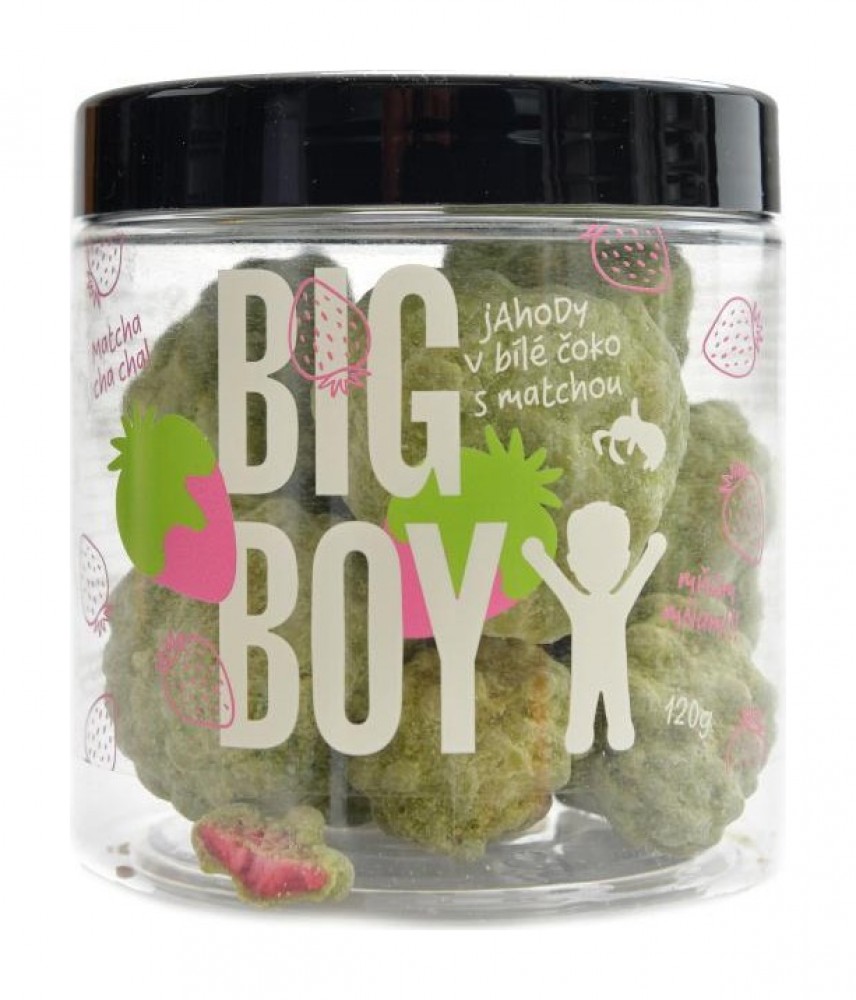 Jahody v matcha  a bílé čokoládě 120 g