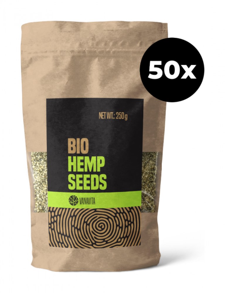 BIO Konopná semínka - loupaná - VanaVita 50 x 250 g