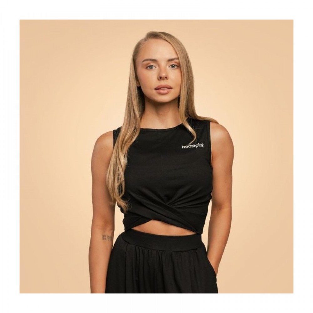 Dámský top Cropped Breeze Black - BeastPink 
