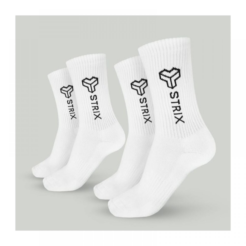 Ponožky Essential Crew 2Pack White - STRIX 