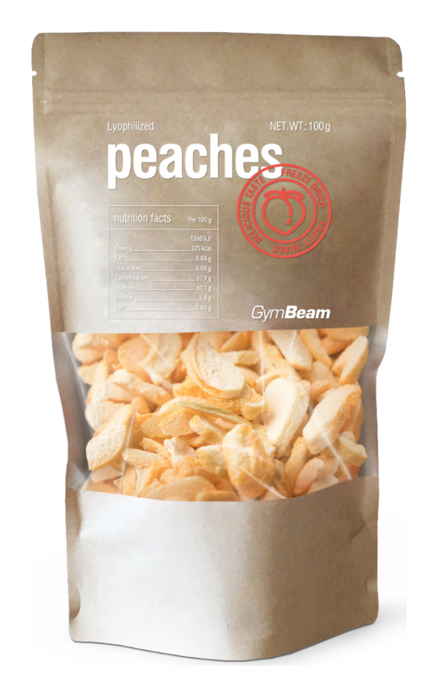 Lyofilizované broskve – GymBeam 100 g