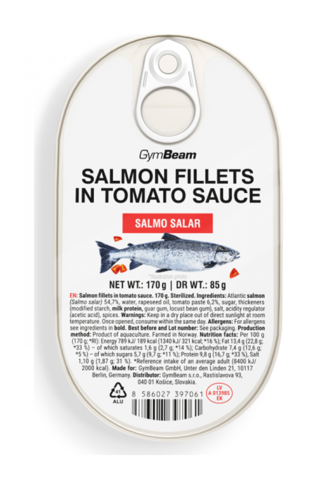 Lososové filety v rajčatové omáčce 170 g