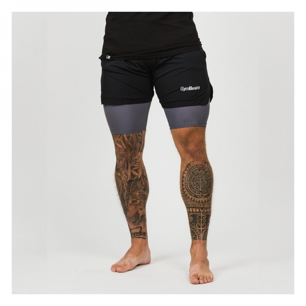 Pánské Šortky 2in1 Black Grey 