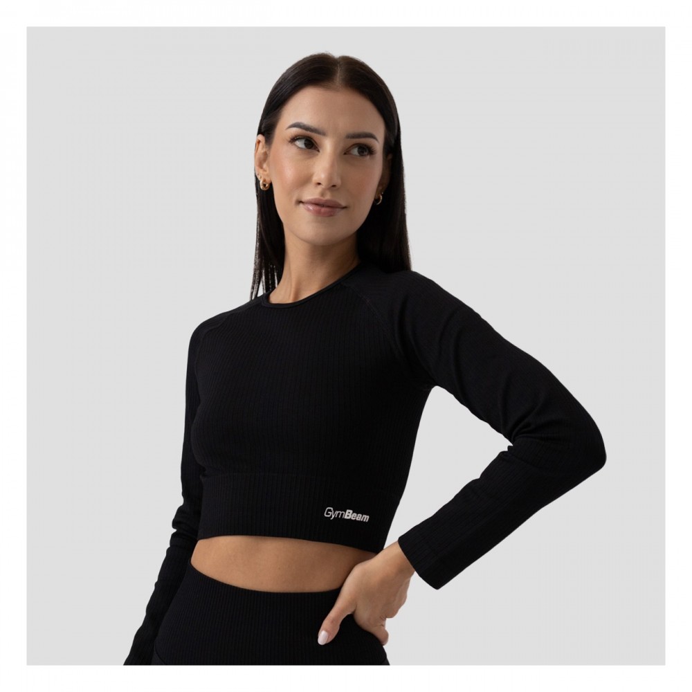 Dámské tričko FLO Ribbed Crop Top Black 
