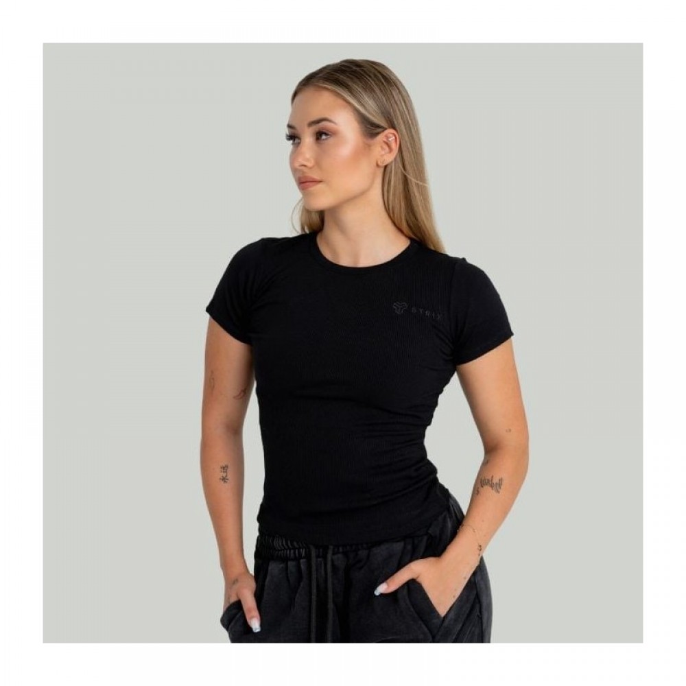Dámské tričko Ribbed Black - STRIX 