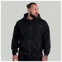 Mikina Zip Washed Black - STRIX  