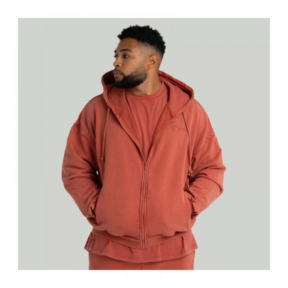 Mikina Zip Washed Terra - STRIX 